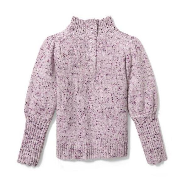 Janie and Jack Girls Speckled Cable Knit Sweater, Orchid Speckled, Size 6 - Picture 3 of 11